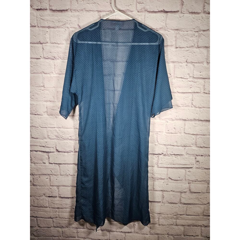 LulaRoe Women's Size Small Blue with Pink Polka Dot Kimono Duster - Picture 2 of 7